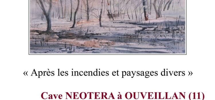 Affiche-Exposition-aquarelle-Ouveillan affiche de l’exposition de Marie Claude Canet
